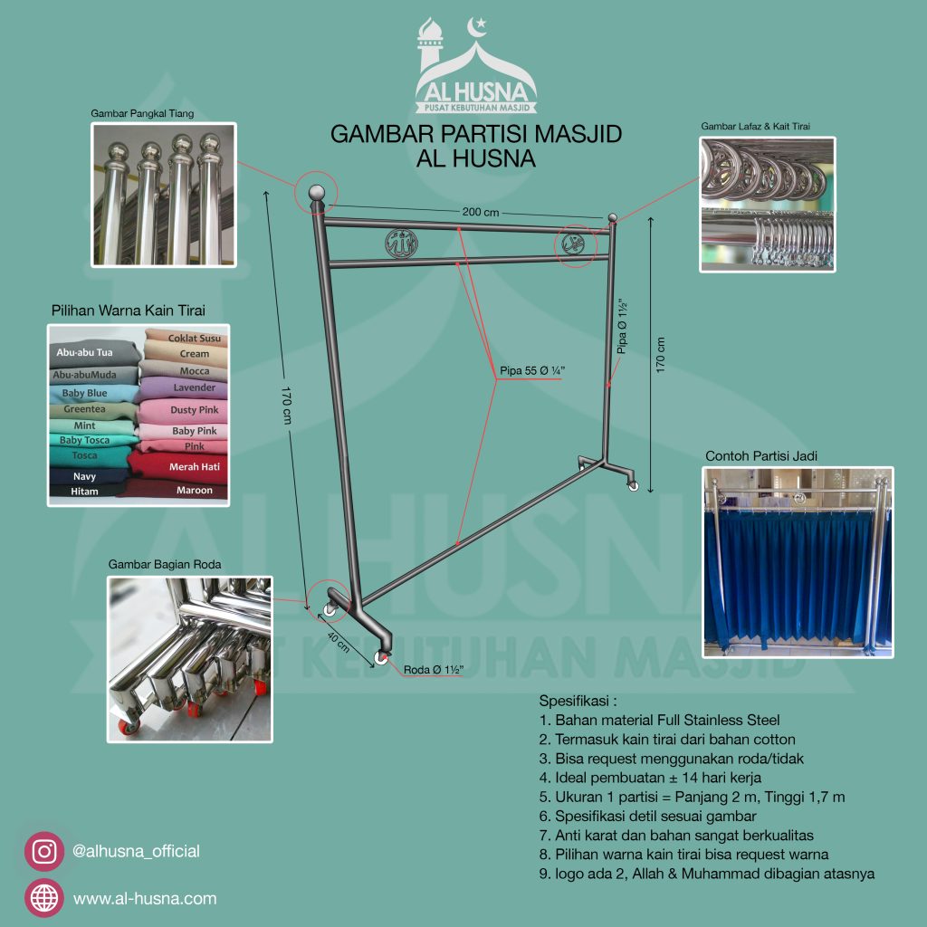 Info Jual partisi masjid stainless steel depok timur